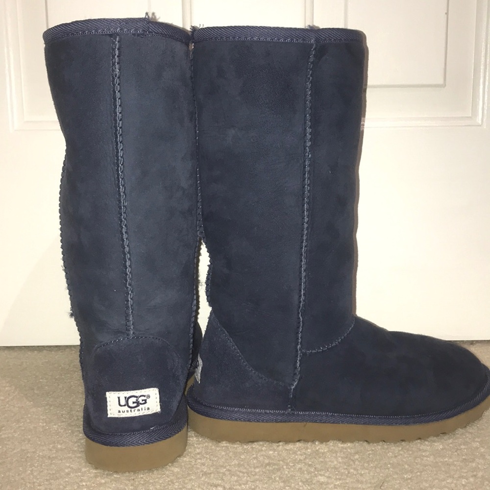 Navy tall UGG boots
